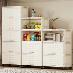 🚛Hỏa Tốc🚛Có bánh xe kệ để đồ nhà bếp Chất lượng tốt tủ nhựa đựng quần áo 40-70cm tủ đựng đồ ăn PP nhựa tủ đựng kệ