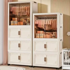 🚛Hỏa Tốc🚛65cm tủ nhựa đựng quần áo Màu trắng tủ nhựa duy tân không cần lắp đặt tủ quần áo trẻ em/tủ nhựa gấp gọn