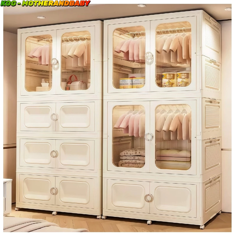 Tủ Nhựa Quần Áo Gấp Gọn 90cm - Sức Chứa Lớn, Chất Liệu Nhựa Cao Cấp An Toàn Cho Bé, Dùng Phòng Trẻ