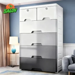 SALOV Tủ nhựa nhiều tầng Tủ đựng đồ có ngăn kéo dung tích lớn Thích hợp cho phòng khách, phòng ngủ và các cảnh khác