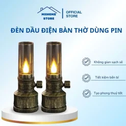 COMBO 2 chiếc Đèn Thờ LED Cổ Điển Kiểu Mới Sang Trọng Lịch Sự, Chạy Bằng Pin An Toàn Tiết Kiệm