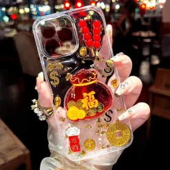 L054 Ốp Lưng Điện Thoại Trong Suốt Tương Thích iPhone Samsung Oppo Xiaomi Vivo Realme Mẫu Hồ Lô Tết