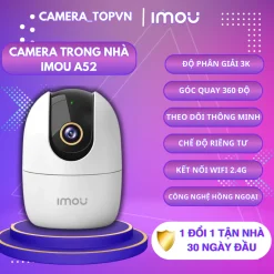 Camera IMOU trong nhà A52 độ phân giải 3K5MP, điều khiển quay 360 độ, báo động về điện thoại và còi