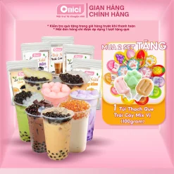 Set nguyên liệu pha trà sữa phúc long thái xanh thái đỏ ONICI thành phẩm 30 35 ly