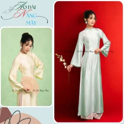 Áo Dài Tết Truyền Thống Form Ôm Thiên Điệp Tay Loe Dài Đính Nơ Cách Điệu Trẻ Trung Xinh Đẹp Phù Hợp Mặc Lễ Tết, Sự Kiện