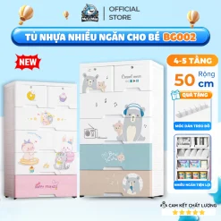 Tủ Nhựa Cho Bé Pakey Chính Hãng, Tủ Quần Áo Trẻ Em Nhiều Ngăn Có Bánh Xe, Mẫu Mới Nhất 2026