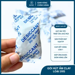 GÓI HÚT ẨM CLAY LOẠI 20g - chống ẩm mốc, khử mùi, hút ẩm dùng cho thực phẩm, thực phẩm có dầu, dược phẩm, ví da, túi,...