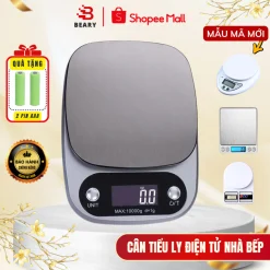 Cân Tiểu Ly Điện Tử Nhà Bếp 1g-10kg, 0,1g- 5kg METIS Độ Chính Xác Cao, Chất Liệu Hợp Kim Thép Bền Bỉ Tặng Kèm 2 pin
