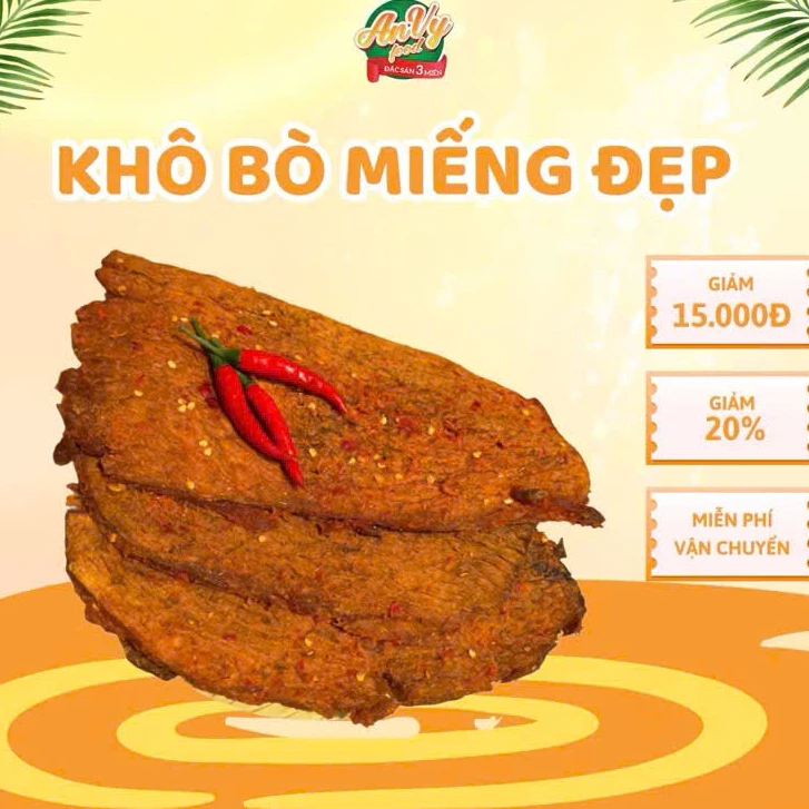 Khô bò miếng loại ngon đặc biệt , cay ngon CỰC PHẨM 500g - Thế Giới Đồ Ăn Vặt - Đồ Ăn Vặt Hà Nội
