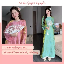 [SẴN HÀNG] Áo dài cách tân CÁT TƯỜNG, áo dài tết 2026 dáng suông cổ ngọc tay loe lụa tằm, nhăn tự nhiên MÃ CT09