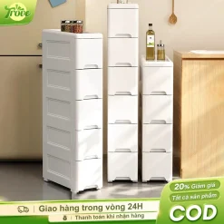 Tủ Khe Hẹp có bánh xe Tủ Nhựa 7 Tầng Hẹp Ngăn đựng đồ đa năng, phù hợp với không gian nhỏ