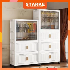 【Rộng 55cm】STARKE tủ quần áo trẻ em Tủ Đựng Quần Áo Gấp Gọn đa năng ,Tủ quần áo trẻ em tủ nhựa có bánh xe 360°