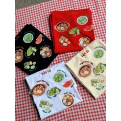 [ÁO THUN CHO CẢ GIA ĐÌNH] Áo thun TẾT in hình Ẩm thực ngày xuân chất Cotton mềm mịn định lượng 250gsm Premium