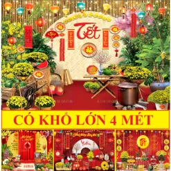 Phụ kiện trang trí Xuân năm mới, Tranh vải decor Tết 2026, Phông nền trang trí Tết Bính Ngọ Xuân 2026 TET01-BIATON