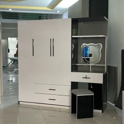 [Freeship]Tủ Quần Áo Kèm Bàn Trang Điểm Tủ Nhựa Đài Loan Cao Cấp, Tiện Lợi, Sang Trọng Cho Phòng Ngủ [Tặng kèm ghế]