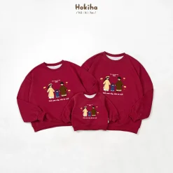 Áo sweater gia đình Tết Hokiha chất nỉ ép dày dặn, mềm mại cho bố, mẹ, bé trai và bé gái GD314
