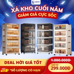 [XẢ KHO] Tủ Nhựa Trong Suốt Luxedo Rộng 50/60/70cm, Tủ Nhựa Đa Năng Gấp Gọn Tiện Lợi Có Bánh Xe Xoay 360 HC06