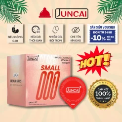 Bao cao su Juncai size nhỏ 48mm SMALL FIT cao cấp, bcs dạng khay siêu mỏng kéo dài thời gian, nhiều gel bôi trơn