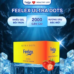 Bao cao su Feelex Ultra dots gân gai, nhiều gel bôi trơn