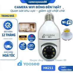 Camera WIFI YOOSEE Chui Bóng Đèn 1 Mắt/2 Mắt, FHD, Ban Đêm Có Màu, Đàm Thoại 2 Chiều, Xoay 360 Độ