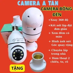 Camera wifi YOOSEE chui bóng đèn 1 mắt full HD xoay 360 độ,hỗ trợ hồng ngoại & flash màu quay đêm