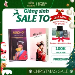Bộ 2 hộp bao cao su Nhật siêu mỏng ZERO0.02 và Bao cao su gân gai nhám Michio