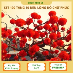[ COMBO 100 Tặng 10 ] Đèn Lồng Đỏ Chữ Phúc Trang Trí Tết Đủ Các Loại Sezi, Đèn Lồng Đỏ Trang Trí Lễ Tết Nguyên Đán