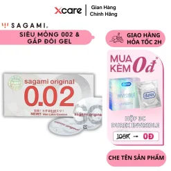 Bao Cao Su SAGAMI ORIGINAL 002 Cao Cấp, Siêu Mỏng, Khử Mùi cao su Latex, chính hãng Japan | Hộp 2 chiếc