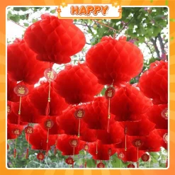 [TẾT 2026] Combo 10 Lồng Đèn Giấy Đỏ Treo Trang Trí Tết 2026 - Decor Nhà Cửa, Quán Cà Phê, Background Chụp Ảnh