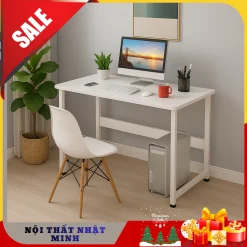 Bàn làm việc ,chân sắt mặt gỗ U0108 , lắp ráp dễ dàng , phụ kiện đầy đủ - noithatnhatminh