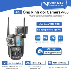 V380 MAX camera 360 Trong nhà và ngoài trời an ninh IP ống kính kép HD 1080P