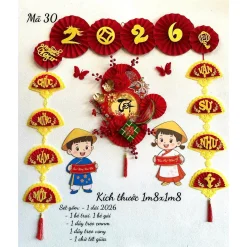 set câu đối trang trí tết 2026, trang trí nhà cửa BB