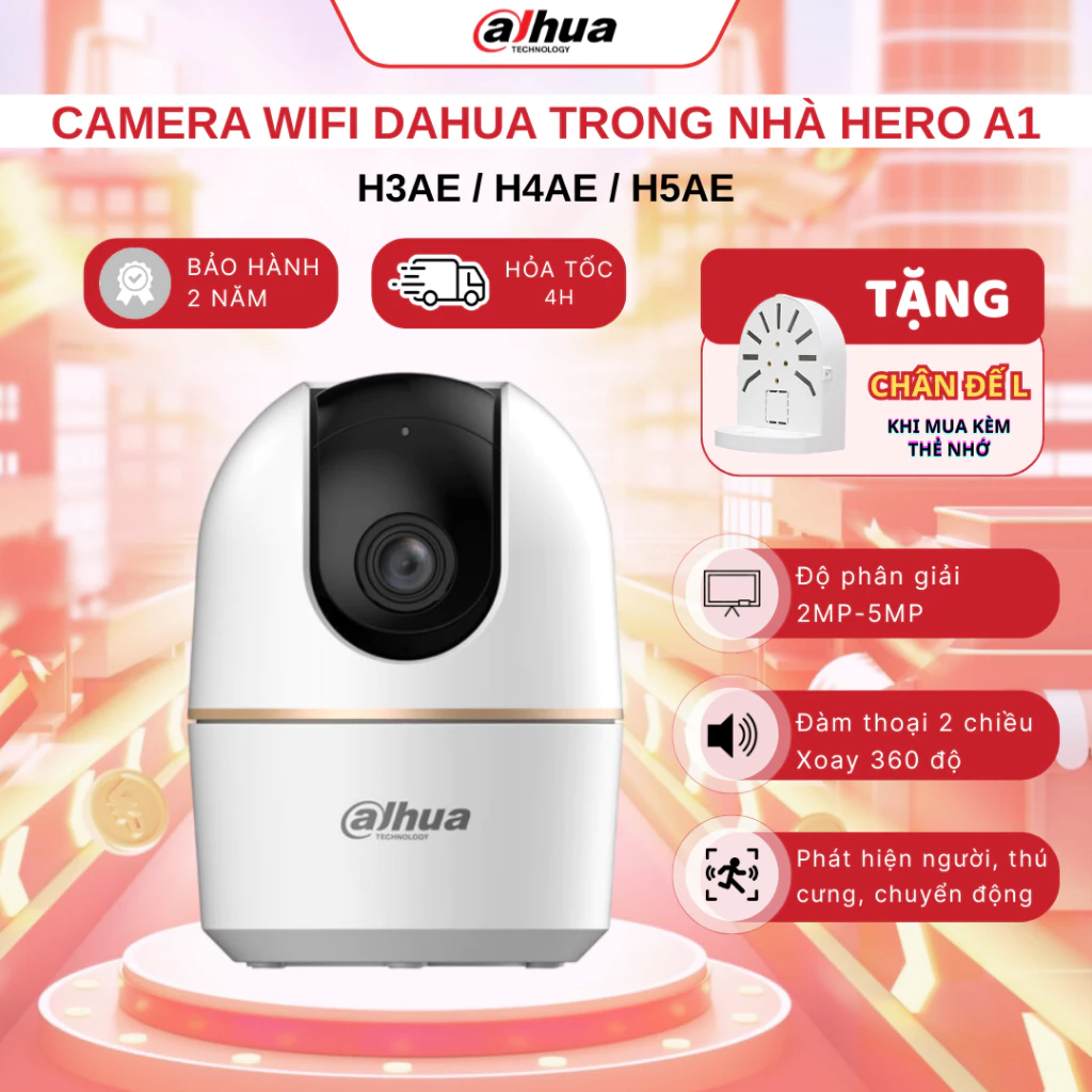 Camera Wifi 360 Độ Dahua DH-H3AE/H4AE 3MP/4MP Đàm Thoại 2 Chiều Phát Hiện Người Và Thú Cưng