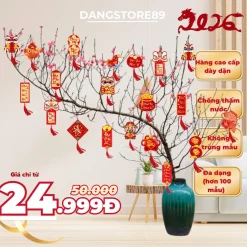 [Hàng cao cấp - Set 48 liễng] Liễng trang trí CÂU CHÚC Tết 2026 tag trang trí dây treo Đào, Mai ngày Tết Bính Ngọ 2026