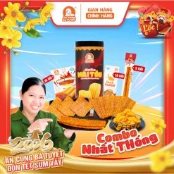 (Tặng 3 kobe + 2 sữa chua ) Combo NHẤT THỐNG: 30 gói snack nem nướng + 1 hũ mái tôn + 10 sashimi + 5 snack cột điện M21