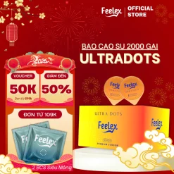 Bao cao su Feelex Ultra Dots siêu mỏng, siêu nhiều gai, nhiều gel