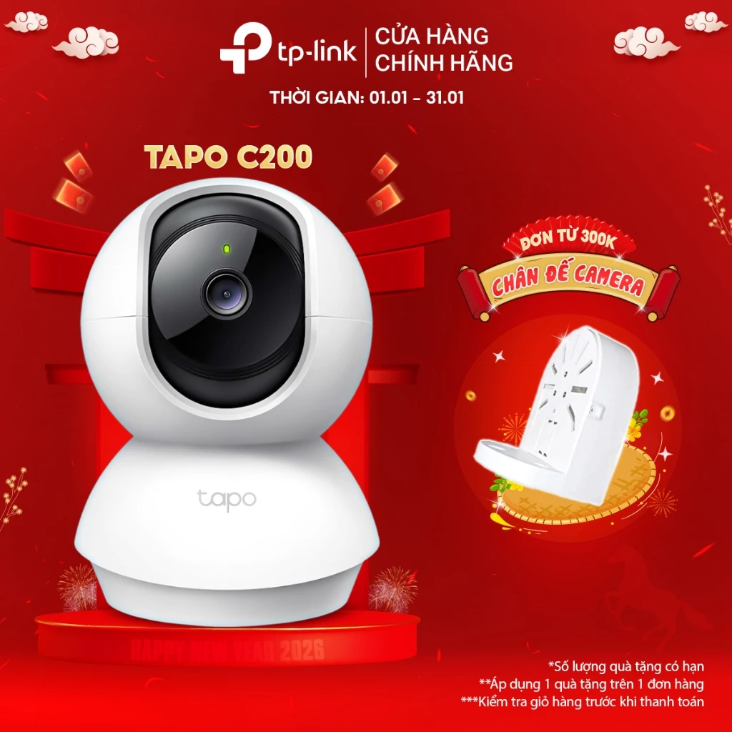 Camera Wifi Trong Nhà TP-Link Tapo C200/TC71/C211/C220/C202/C212/C222/C230 2MP/3MP/5MP/2K QHD Quay 360 độ