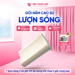 [Mua 2 Tặng 2 Áo Gối] Gối Ngủ Cao Su Thuần Việt, Êm Ái, Mềm Mát, Đầy Đủ Kích Thước