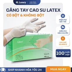 [Hộp 100 chiếc] Găng tay cao su Latex không bột và có bột- Dùng cho spa, nha khoa, thẩm mỹ