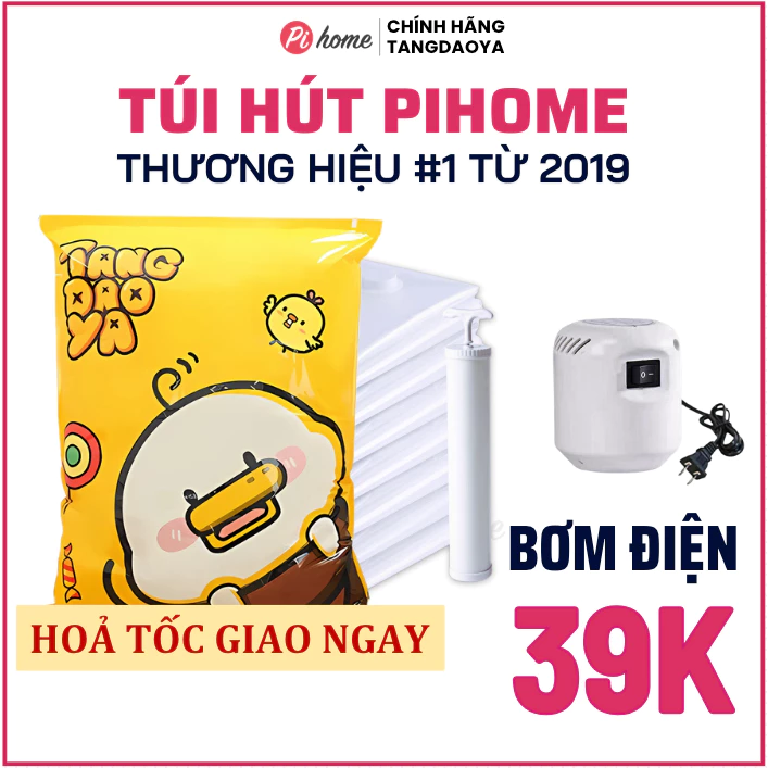 Túi hút chân không đựng quần áo chăn gối cất tủ đồ, đựng vali du lịch. Phân phối bởi PIHOME