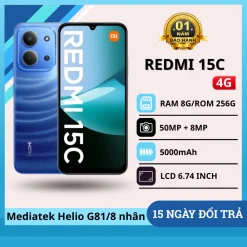 Điện Thoại Xiaomi Redmi 15C 8GB/256GB – Màn 6.88", Pin Trâu 6000mAh, Chơi Game Mượt, Sạc 18W