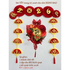 set câu đối trang trí tết 2026, trang trí nhà cửa OV