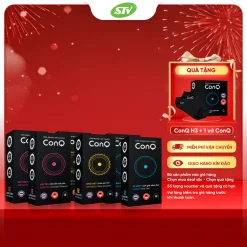 Combo 2 Bao cao su siêu mỏng CONQ co giãn linh hoạt size 52mm (Hộp 12 Bao)