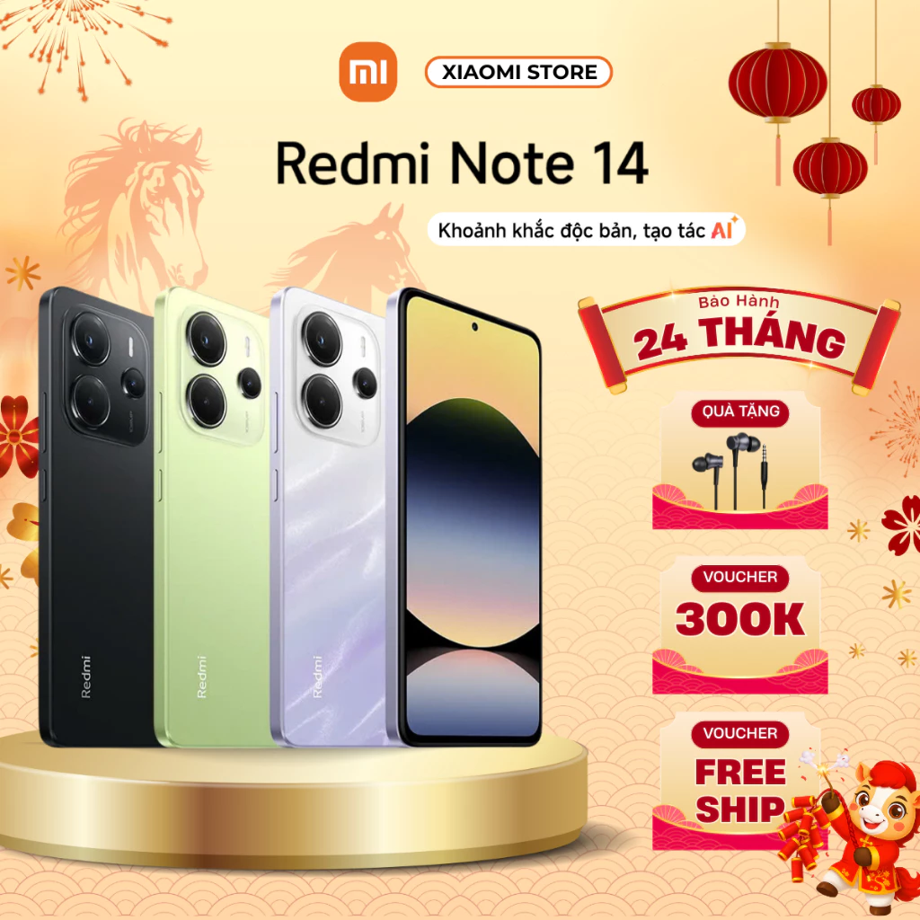 Điện Thoại Xiaomi Redmi Note 14 6/128GB - 8/128GB - 8/256GB Quốc Tế - Bảo hành 24 Tháng