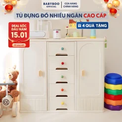 (Quà Tặng 4 món) Tủ Nhựa Cho Bé Little Kicks Đựng Quần Áo Nhiều Ngăn Cao Cấp, Tủ Để Đồ Chơi Đa Năng Cho Bé Sơ Sinh