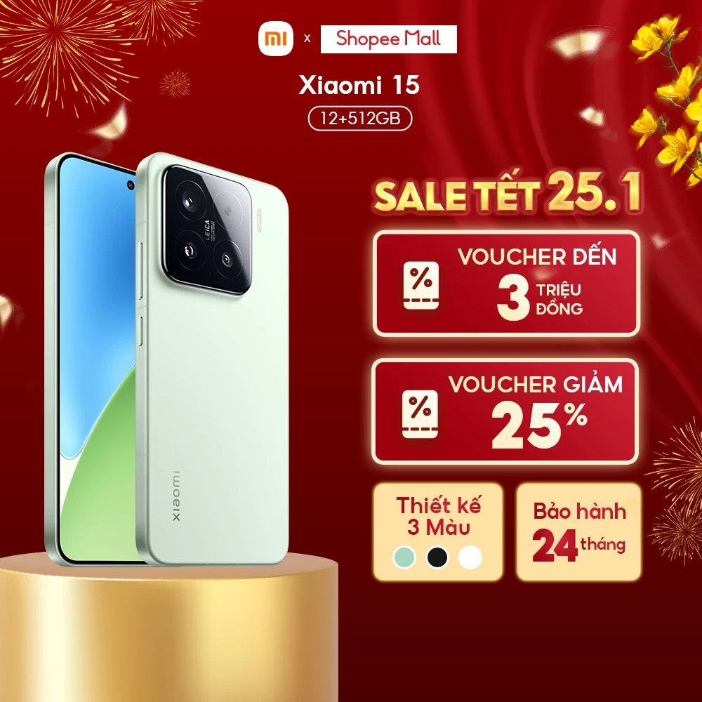 Điện thoại Xiaomi 15 (12+512GB) | Màn 6.3" AMOLED | 3 Camera Leica | Snapdragon 8 HyperAI