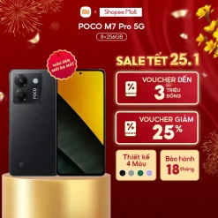 [Livestream] [VOUCHER 150K] Điện thoại thông minh POCO M7 Pro 5G (8+256GB) | 6.67" AMOLED | Camera 50MP+2MP | MD7025-Ult