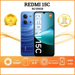Điện Thoại Xiaomi Redmi 15C 256GB – Bảo Hành 1 Năm | Pin Trâu 6000mAh, Màn Hình 6.88" Rộng, Hiệu Năng Ổn Định