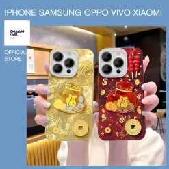 Ốp Lưng Lông Vũ Phản Quang Túi Tiền rich iphone samsung vivo oppo xiaomi 7 8 plus 11 12 13 14 15 16 17 pro promax xsmax