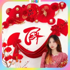 Combo Trang Trí Tết, Decor Tết Đón Năm Mới Xuân Bính Ngọ 2026, Set Đầy Đủ Tặng Kèm Keo Nến TET